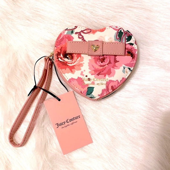 New Juicy Couture Peek a Bow Heart Wristlet - Picture 2 of 4